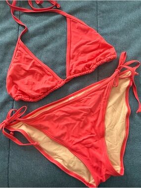 Victoria’s Secret Bright & Bold Coral String Bikini Set